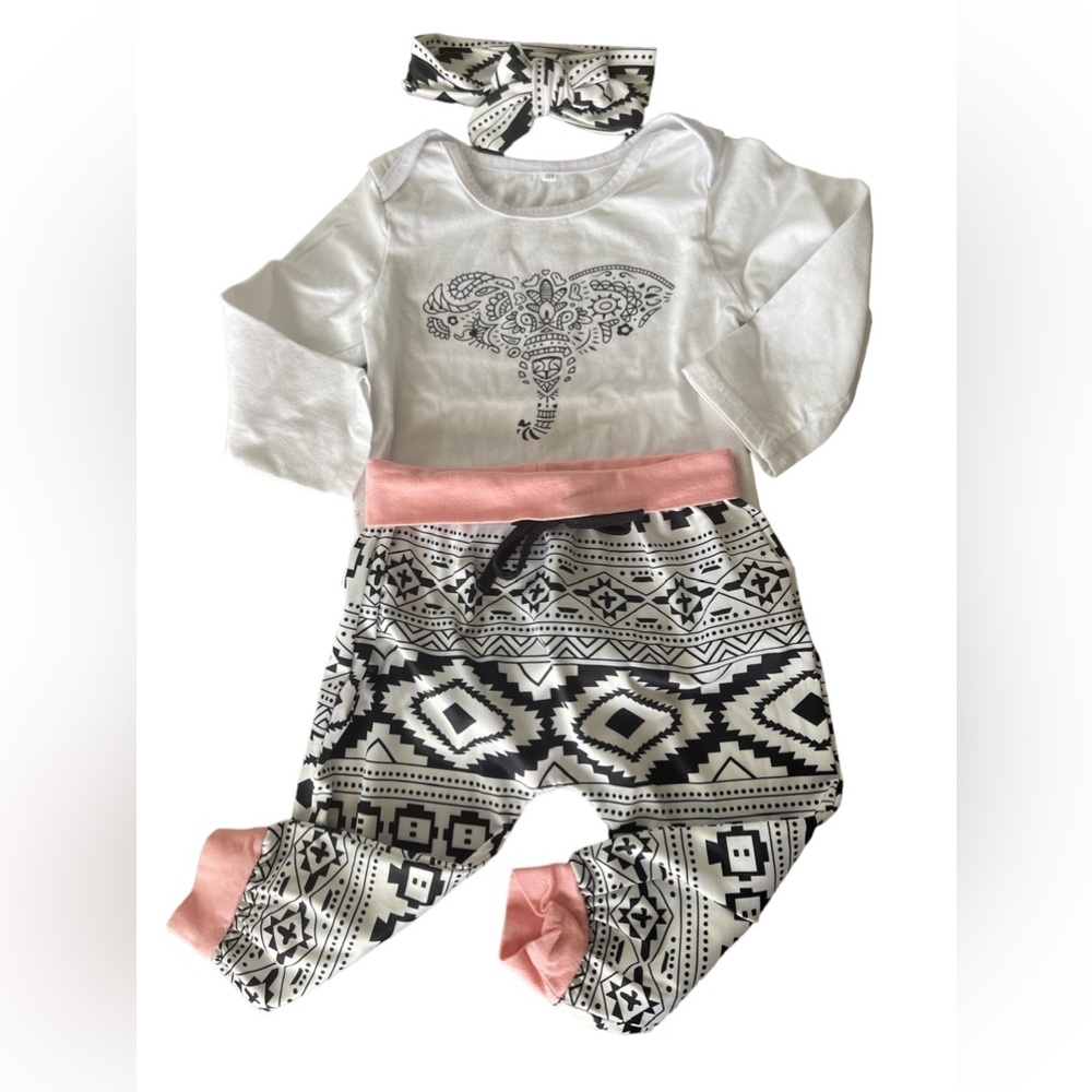 Adorable three piece toddler elephant outfit